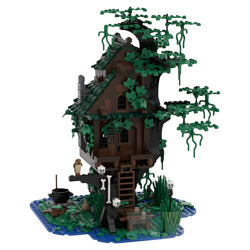 Witch's Swamp Tree House MOC Fantasy Cabin Building Kit - 1