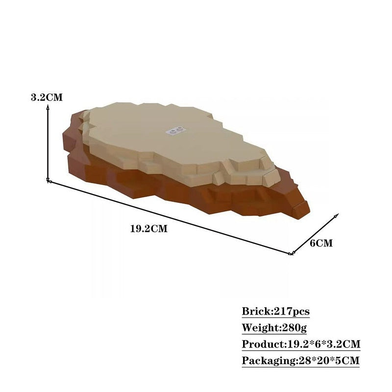 Wolf With Dirt Outcrop Base MOC Building Kit | Wildlife Display Model - 5