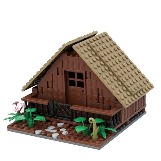 Wooden House MOC Building Kit | Rustic Cabin Architecture Model - 1