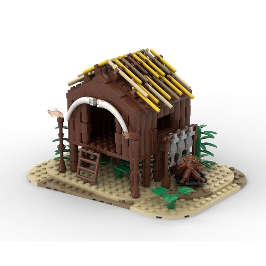 Wooden Hut Building Kit | Rustic Cabin LEGO-Compatible MOC - 1