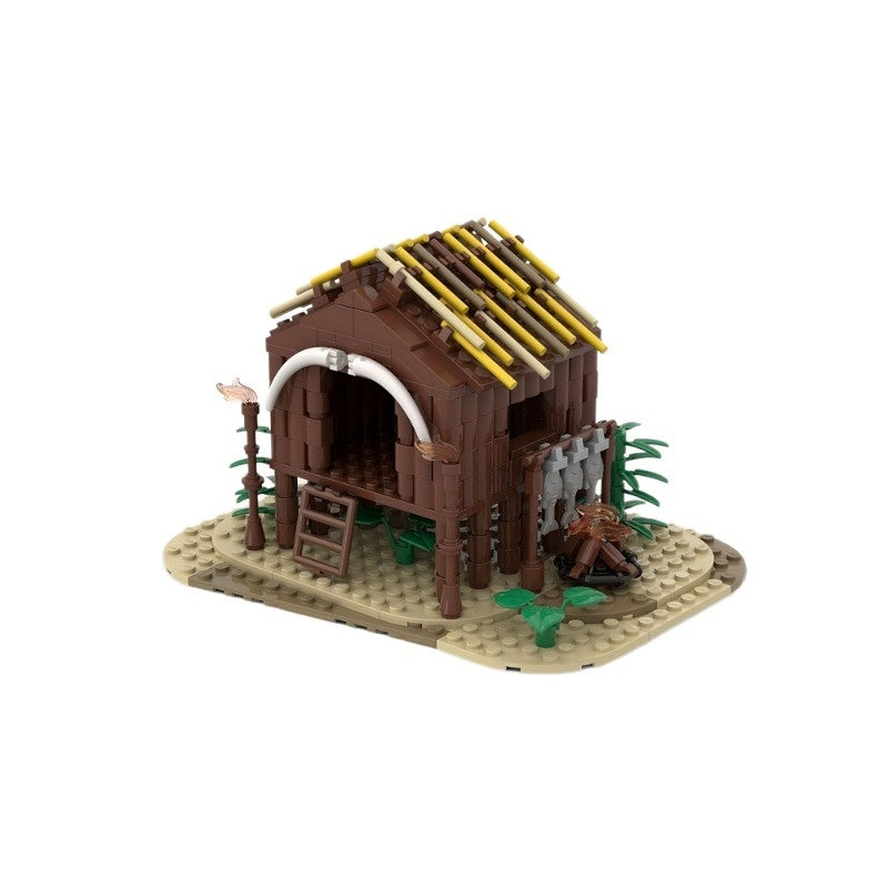 Wooden Hut Building Kit | Rustic Cabin LEGO-Compatible MOC - 2