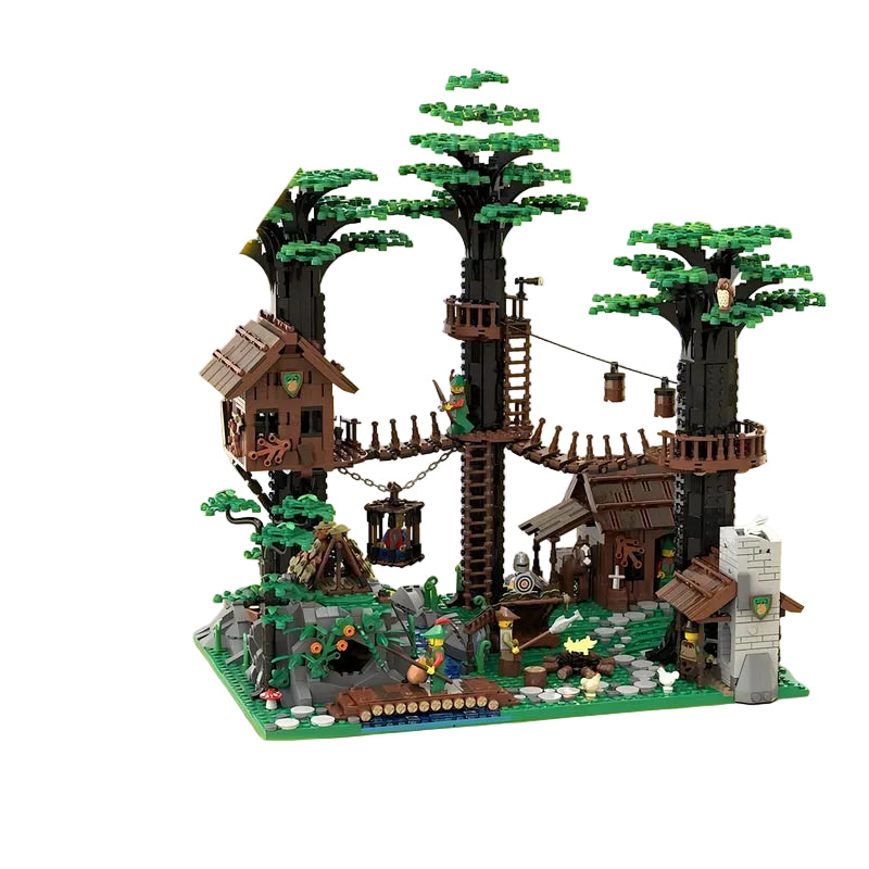 Woodland Outlaw Headquarters MOC Treetop Camp Building Kit - 1