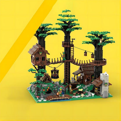 Woodland Outlaw Headquarters MOC Treetop Camp Building Kit - 4