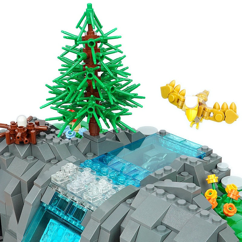 Working Waterfall Mountain Kinetic Landscape Building Kit | LEGO-Compatible MOC - 3