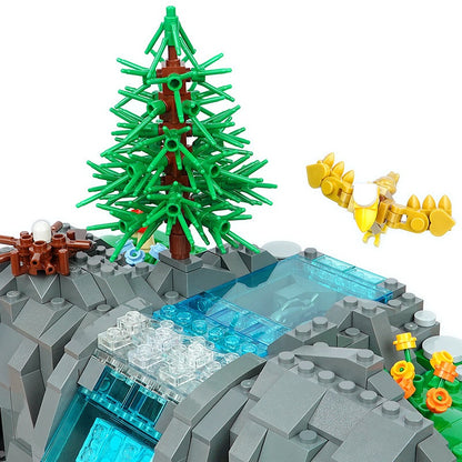 Working Waterfall Mountain Kinetic Landscape Building Kit | LEGO-Compatible MOC - 3