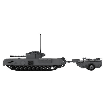 WWII Churchill Crocodile Flamethrower Tank MOC Building Kit - 2