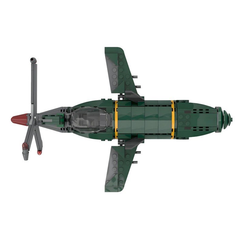 WWII Experimental Propeller Fighter MOC Kit | Compatible Aircraft Build - 2