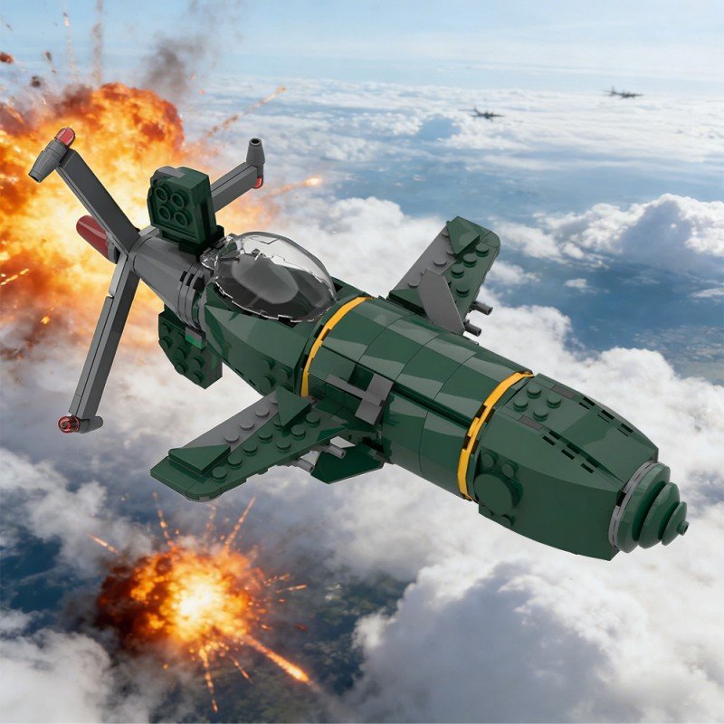 WWII Experimental Propeller Fighter MOC Kit | Compatible Aircraft Build - 5