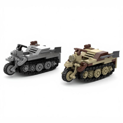 WWII Tracked Motorcycle Utility Vehicle MOC Building Kit - 1