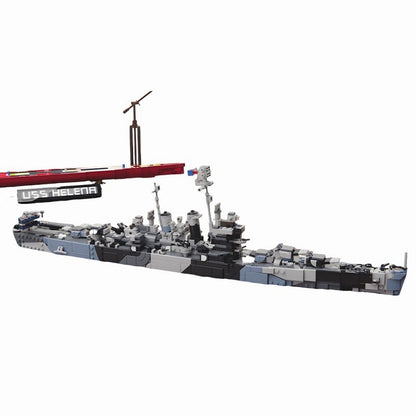 WWII USS Helena Cruiser MOC Building Kit | Measure 31 Camouflage Ship Model - 2