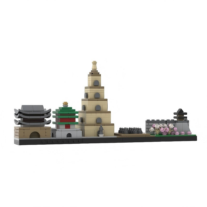 Xi'an Skyline MOC Architecture Building Kit | Landmark City Display Model - 1