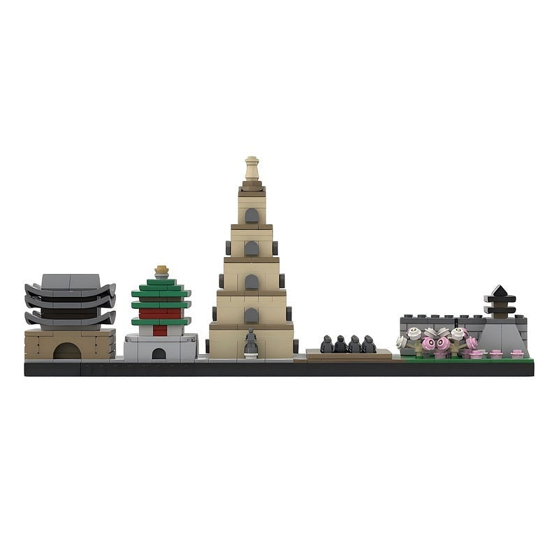 Xi'an Skyline MOC Architecture Building Kit | Landmark City Display Model - 2