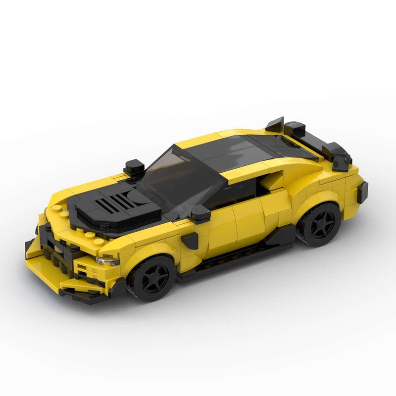 Yellow 6th Gen Muscle Car Building Kit | LEGO-Compatible MOC - 1
