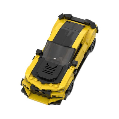 Yellow 6th Gen Muscle Car Building Kit | LEGO-Compatible MOC - 5