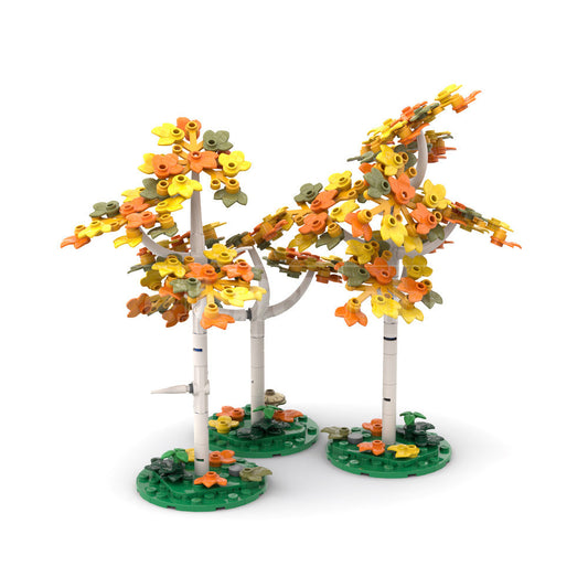 Yellow Birch Trees Building Kit | LEGO-Compatible MOC - 1