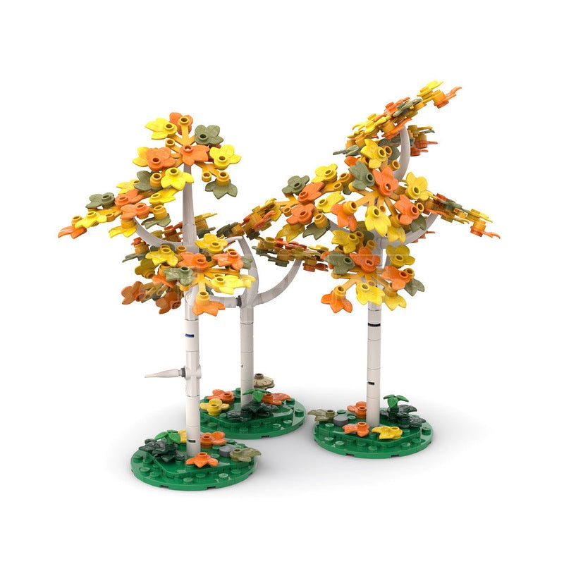 Yellow Birch Trees MOC Building Kit | Nature Display Sculpture - 1