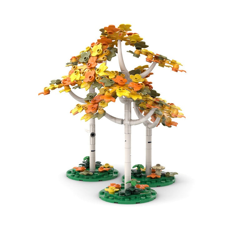 Yellow Birch Trees MOC Building Kit | Nature Display Sculpture - 2