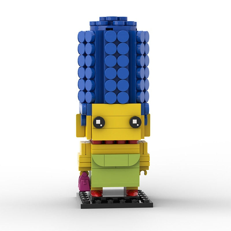 Yellow Cartoon Family BrickHeadz Building Kit | LEGO-Compatible MOC - 9