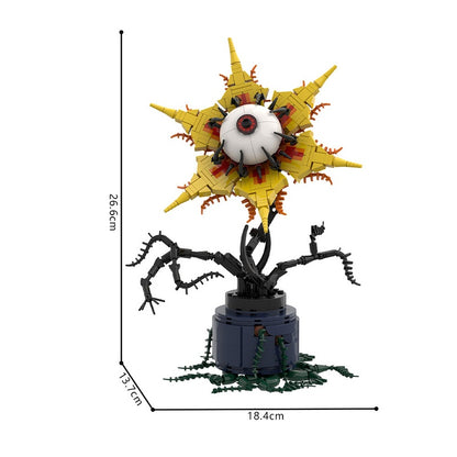 Yellow Evil Eye Flower MOC Building Kit | Surreal Floral Display Model - 3