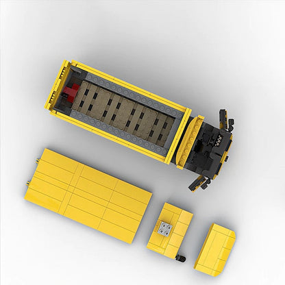 Yellow Express Delivery Truck MOC Building Kit | Cargo Vehicle Model - 3