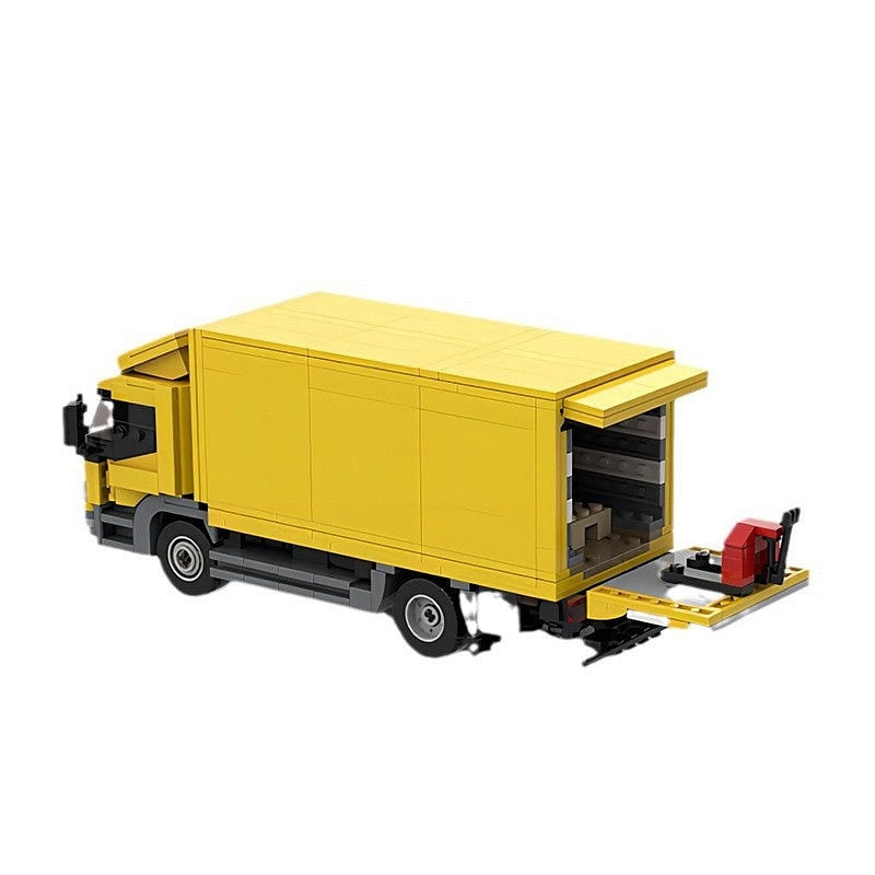 Yellow Express Delivery Truck MOC Building Kit | Cargo Vehicle Model - 4