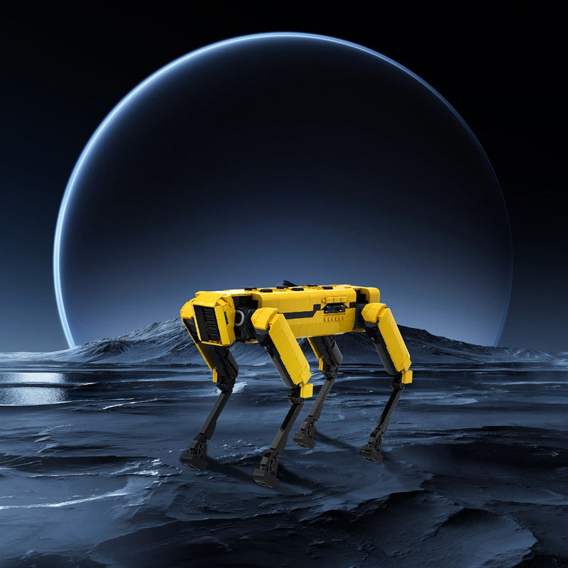 Yellow Robot Dog MOC Building Kit | Cybernetic Mechanical Creature - 2