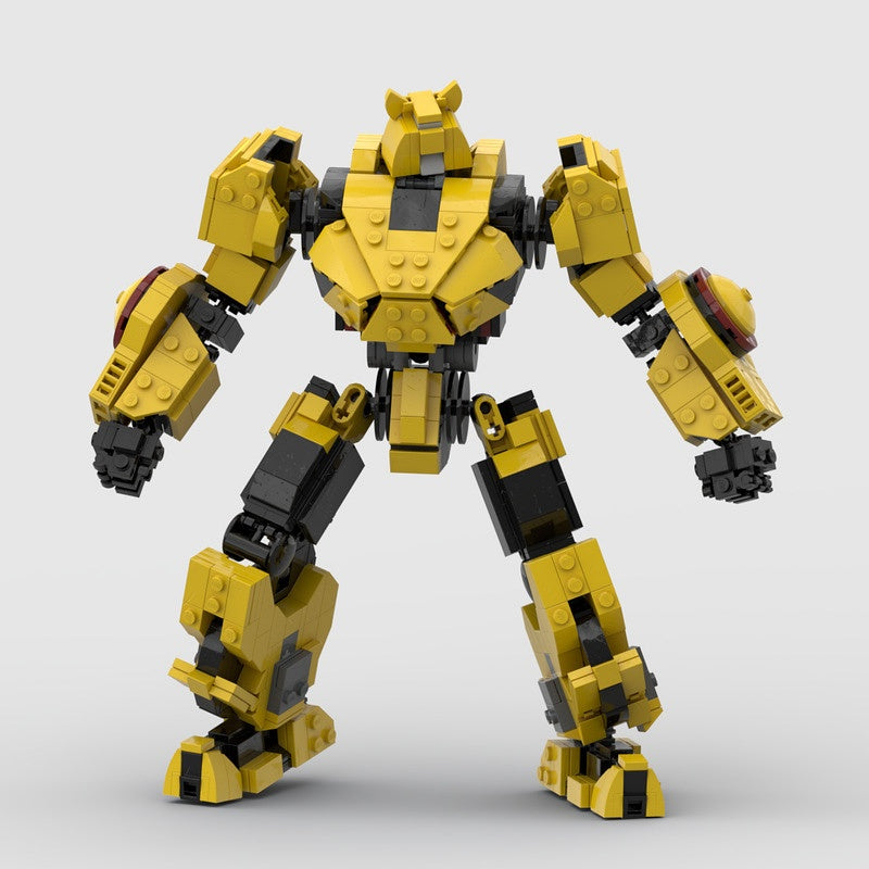 Yellow Wheel-Armor Robot MOC Building Kit | Sci-Fi Mechanical Figure - 1