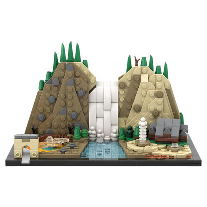 Yellowstone National Park Waterfall Diorama MOC Building Kit - 3