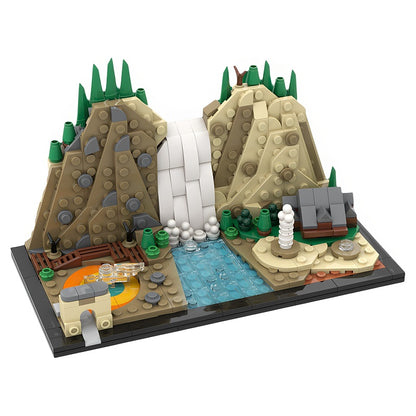 Yellowstone National Park Waterfall Diorama MOC Building Kit - 4