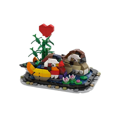 Yuanyang Lovebirds MOC Building Kit | Romantic Bird Display Model Set - 2