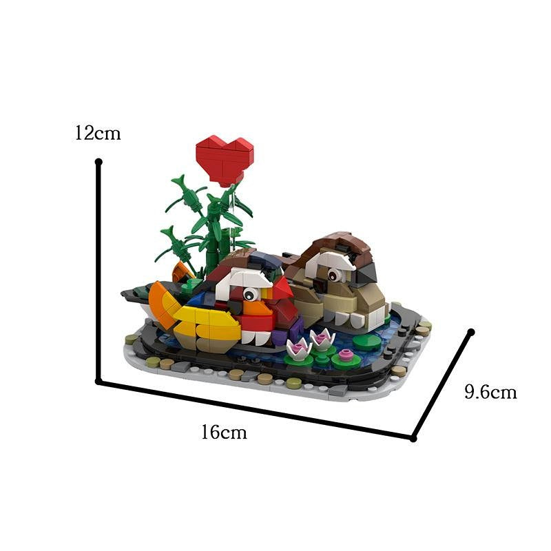 Yuanyang Lovebirds MOC Building Kit | Romantic Bird Display Model Set - 3